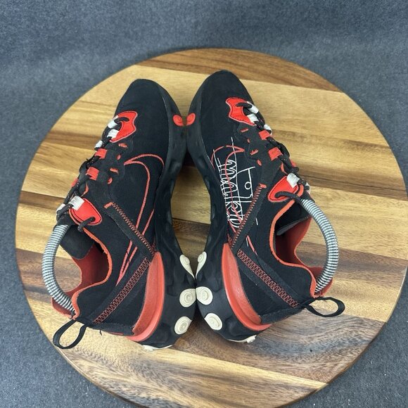 Nike React Element Script Swoosh Mens Size 8 Running Shoes Black Red CK9285-001 - Picture 9 of 11